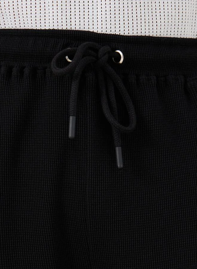 Styli Styli Waffle Textured Open Hem Pyjama with Elasticated Waistband