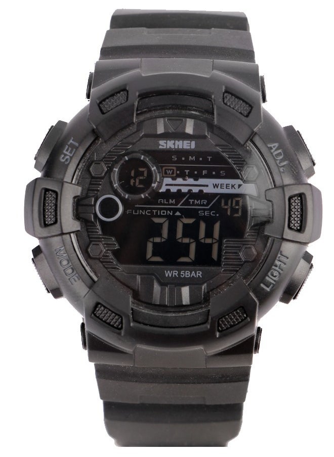 SKMEI Skmei Men’s Casual-Digital Watch -Black Dial-Black Band Rubber  - Image 1