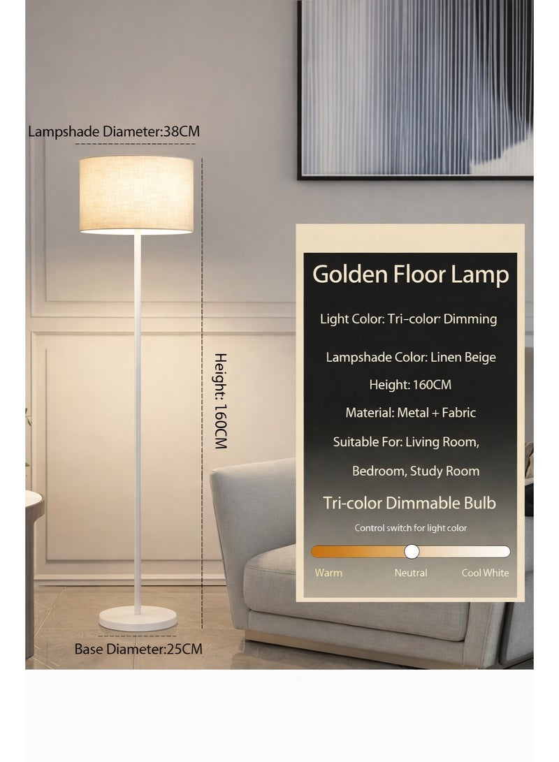 Fullight Modern Floor Lamp with Remote & App Control, White, Stepless Dimming & Adjustable Color Temperature, 12W LED, White Stable Base, 160×38 cm, Ideal for Living Room, Bedroom, and Office - Image 4