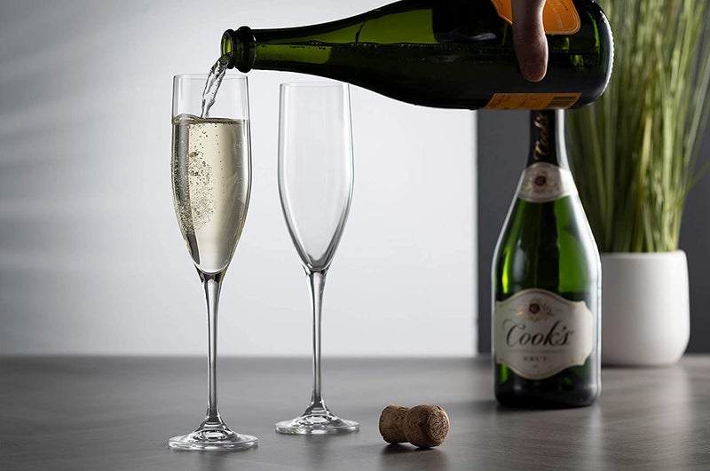 Cloudsell Madrid Series Champagne Flutes Crystal Wine Glasses Perfect for Red or White Wine 165 ml Transparent Set of 6 - Image 4