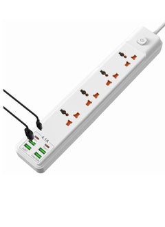 White 4 Socket+4 USB+2 Type C Port