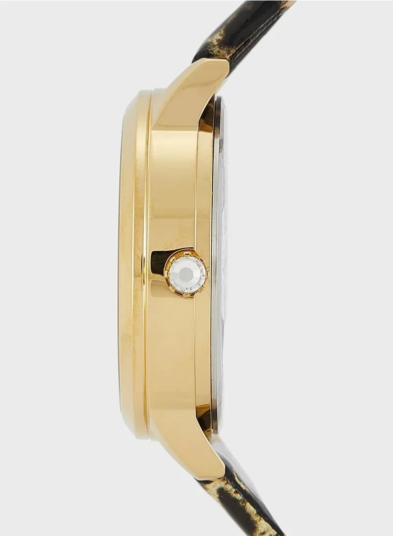 POLICE Women's Police Gold Bagan Printed Watch 16028MSG/02, Gold, One Size, Bracelet