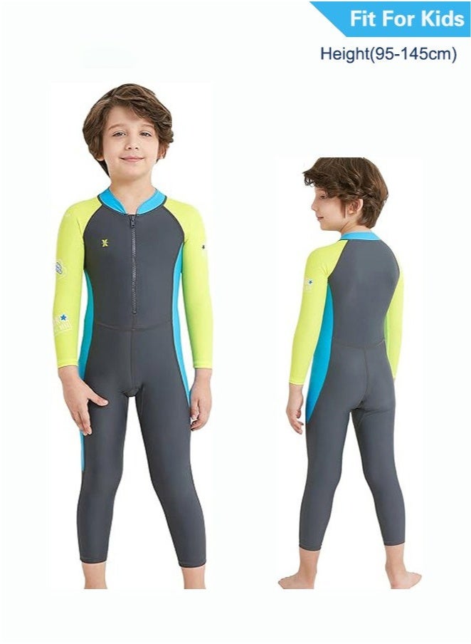 Summer New Children's long sleeved one-piece swimsuit, Outdoor Quick Drying Sun Protection Swimsuit, Small and Medium-sized Children's Jellyfish Suit, Suitable for Boys and Girls Aged 3-12 - Image 1