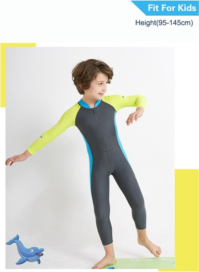 Summer New Children's long sleeved one-piece swimsuit, Outdoor Quick Drying Sun Protection Swimsuit, Small and Medium-sized Children's Jellyfish Suit, Suitable for Boys and Girls Aged 3-12 - Image 4