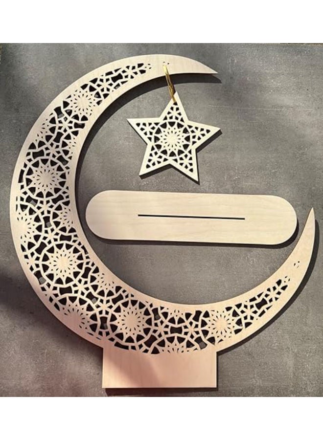 12 Inch Moon Wooden Sign - Image 1