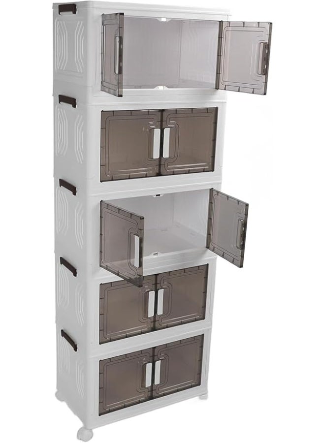 Jumbo Wide Plastic Cabinet – Spacious Multi-Shelf Wardrobe for Easily Storing All Your Household Items, 5 Tiers HR - Image 5