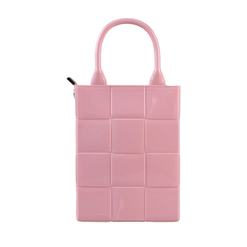 حقيبة هاتف عمودية لامعة بملمس جيلي منقّش - Image 1