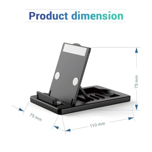 KACA Mobile Holder Smart Phone Stand, 180 Degree View, Premium Plastic Body, Wide Compatibility, Multipurpose, Anti-Skid Design (Black) - Image 4