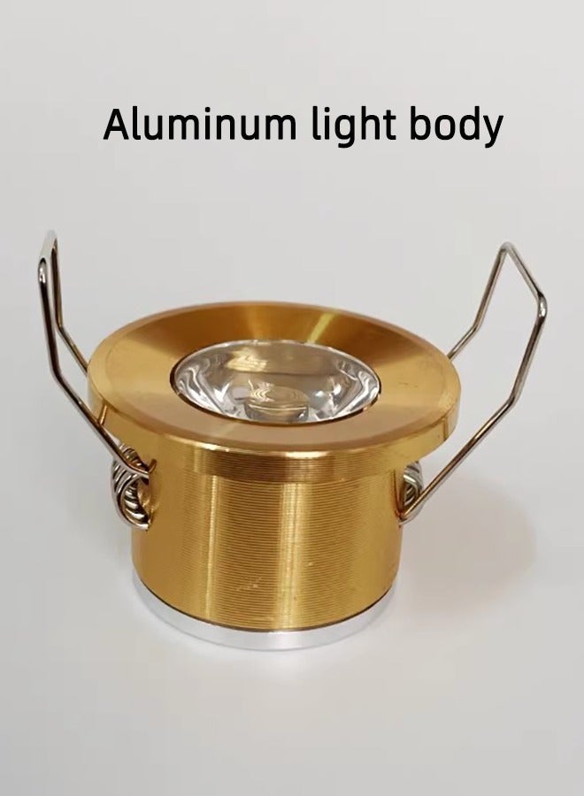 Small LED Spotlight 220V 3W Recessed Down Light For Living Room,Shop,Kitchen,Stairs,Closet,Hallway,DIY Lighting,Office,Showcase,Wine Cabinet(Gold Shell,Warm White 3000K)2Pack - Image 2