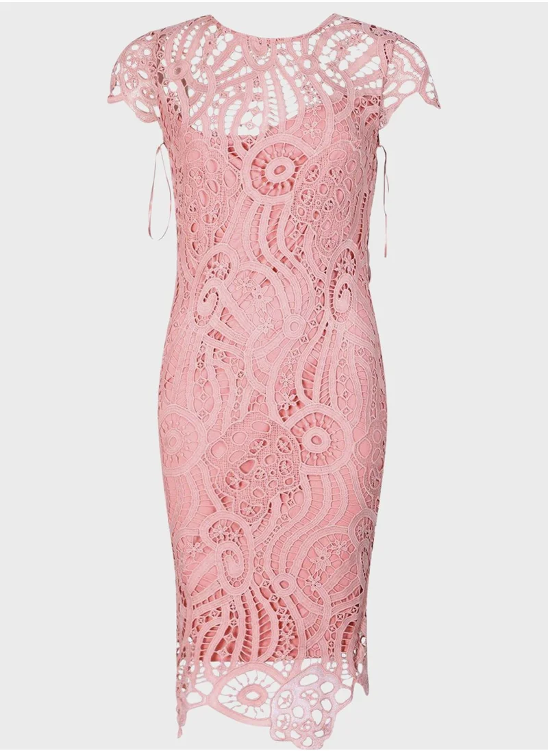 boohoo Lace Insert Cap Sleeve Dress