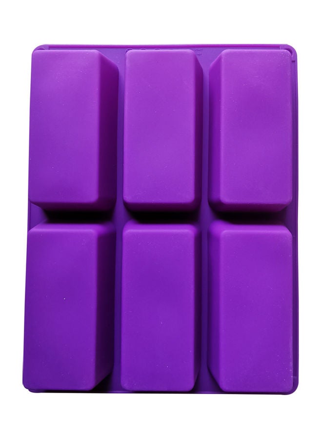 Loquat 6-Cavity Rectangle Shape Silicone Mould Purple 27 x 21cm - Image 1
