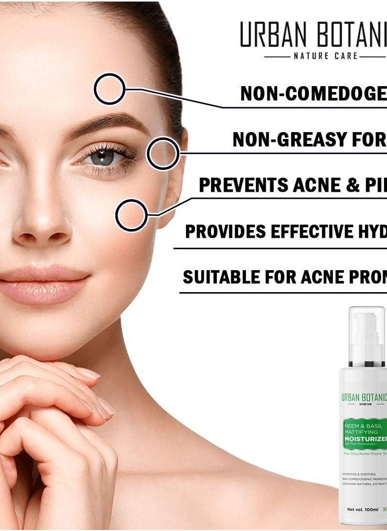 UrbanBotanics Urbanbotanics® Neem & Basil Face Moisturizer For Oily Acne Prone Skin Women & Men 100ml  - Image 5