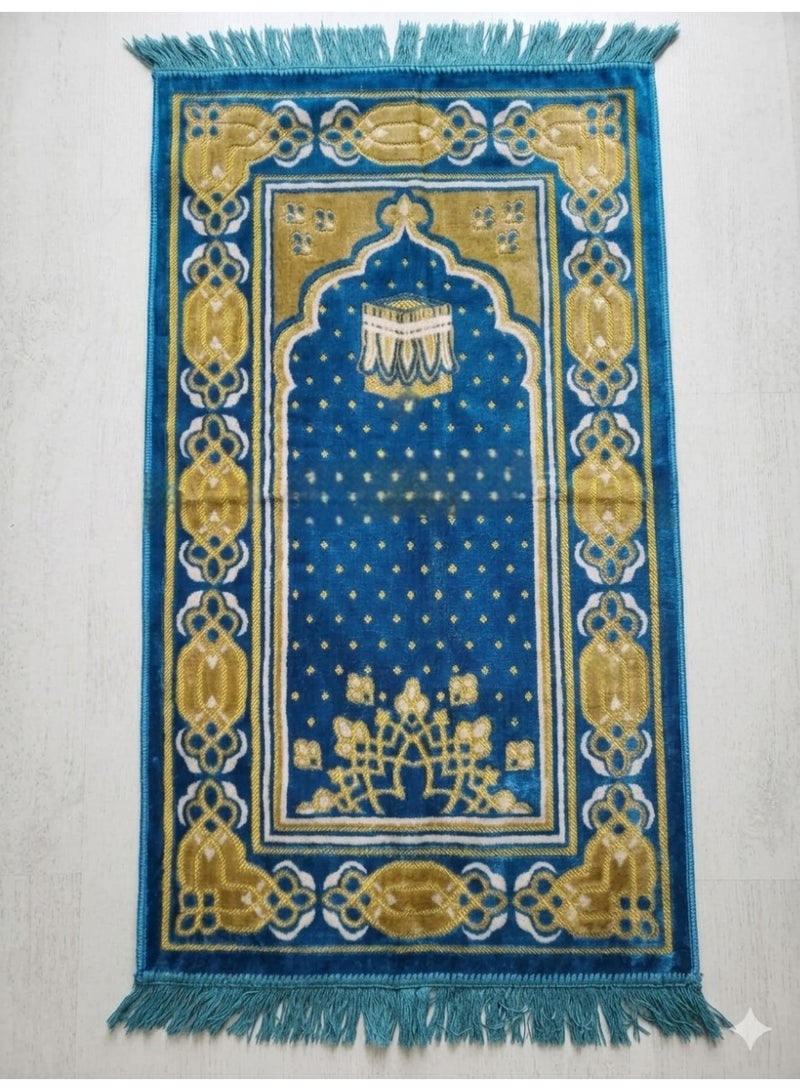 سجاد صلاه مصنوعه من القطيفه الناعمه  خامه عاليه الجوده باللون التركواز - Image 2
