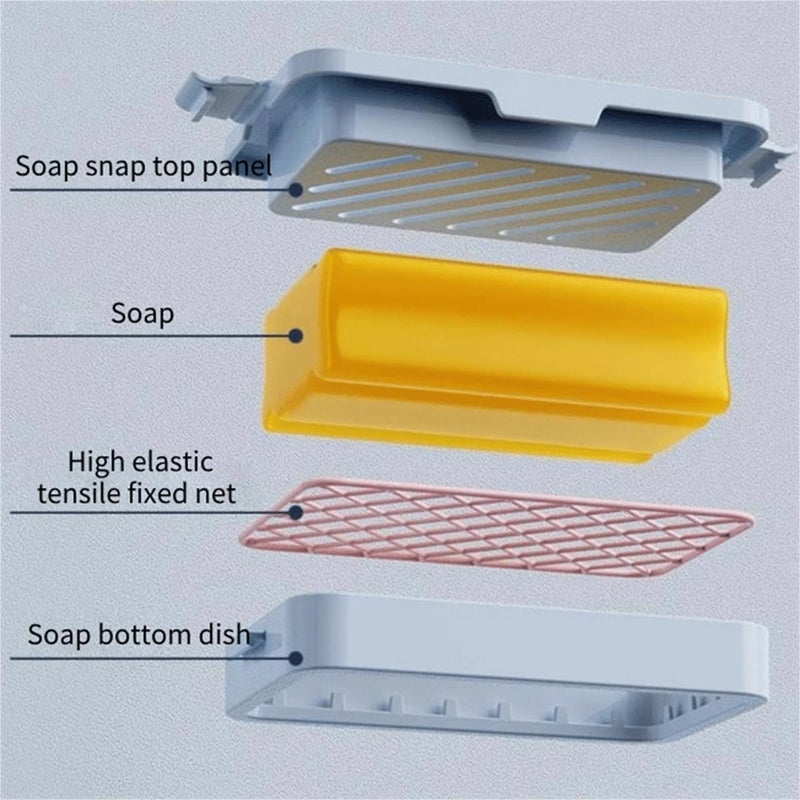 Omdhanu Universal Mesh Soap Box, Highly Elastic Portable Soap Saver, Efficient Lathering and Quick Drying, Perfect for Bathroom Use, Ideal for Travel and Outdoor Activities (Pack of 1) - Image 4
