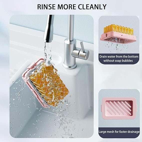 Omdhanu Universal Mesh Soap Box, Highly Elastic Portable Soap Saver, Efficient Lathering and Quick Drying, Perfect for Bathroom Use, Ideal for Travel and Outdoor Activities (Pack of 1) - Image 2