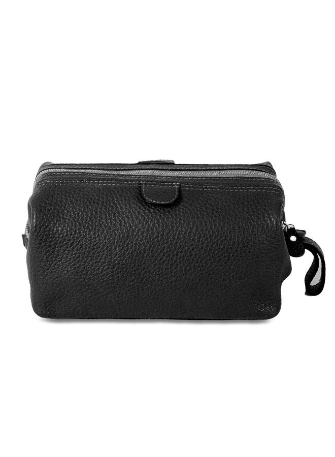 KomalC Premium Buffalo Leather Toiletry Bag for Men & Women With Water resistant Lining, Grooming Travel Pouch, Unisex Wash Bag for Toiletries, Gifts for Men and Women, Snow, Unisex Travel Bag - Image 3