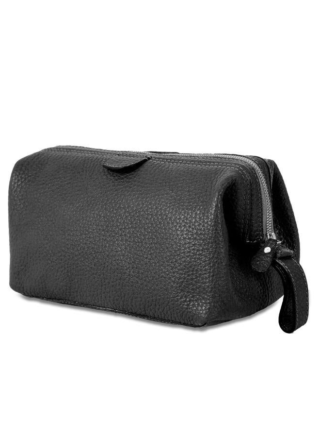 KomalC Premium Buffalo Leather Toiletry Bag for Men & Women With Water resistant Lining, Grooming Travel Pouch, Unisex Wash Bag for Toiletries, Gifts for Men and Women, Snow, Unisex Travel Bag - Image 5