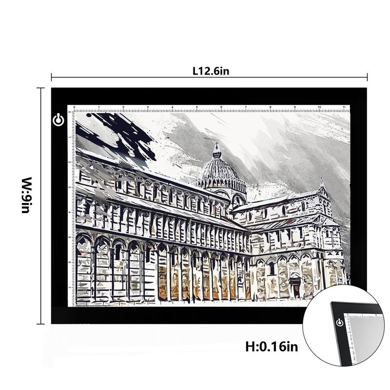 ME456 A4 LED Light Box 9x12 Inch Light Pad Only 5mm Ultra-Thin USB Power Light Table for Tracing - Image 3