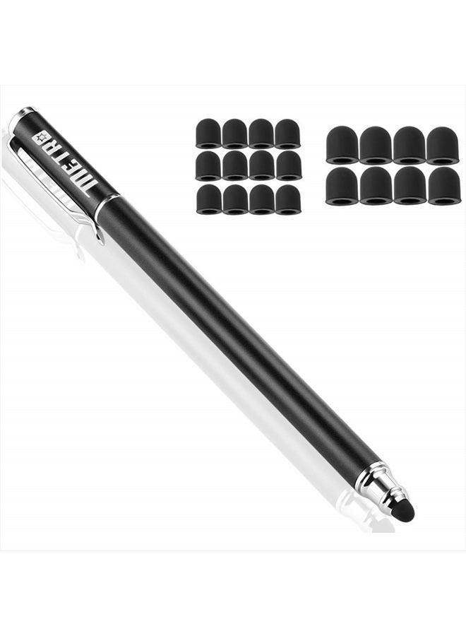 Metro Capacitive Stylus Pens, Rubber Tips 2-in-1 Series, High Sensitivity & Precision styli Pens for Touch Screens Devices (*Black) - Image 1