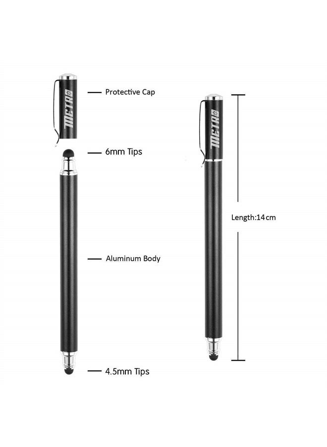 Metro Capacitive Stylus Pens, Rubber Tips 2-in-1 Series, High Sensitivity & Precision styli Pens for Touch Screens Devices (*Black) - Image 2