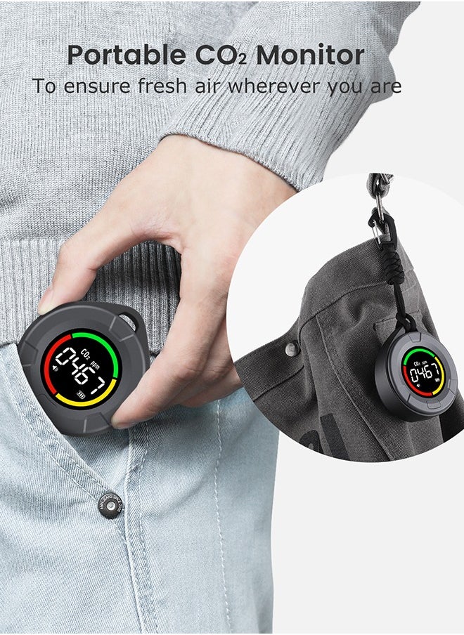 INKBIRD Portable CO2 Detector Mini Indoor CO2 Monitor NDIR Sensor with Full Color LCD Indicator Light Alarm Auto Calibration for Home Office Travel