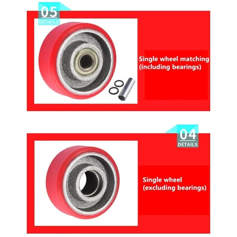 Aokley 2.5 بوصة عجلة صامتة متوسطة من PU مع محمل أحمر - Image 4