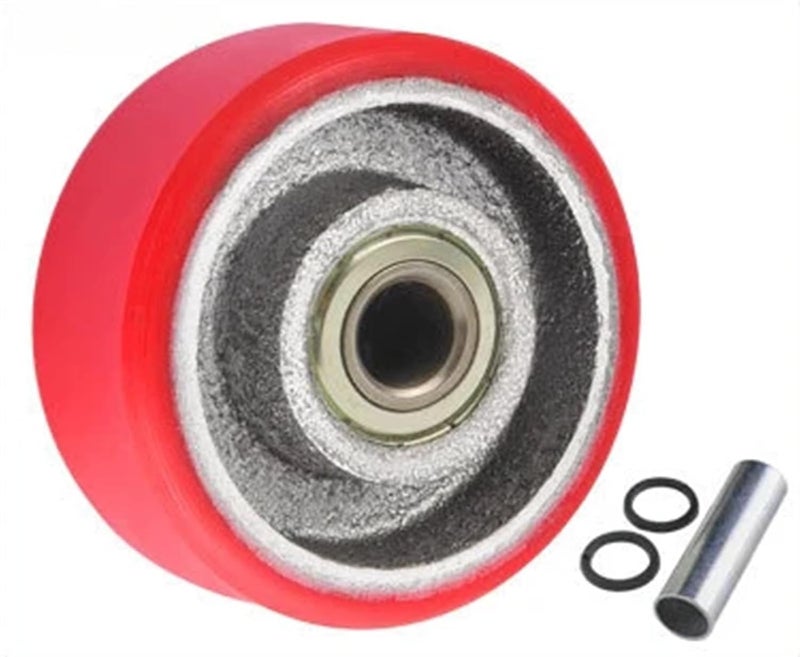 Aokley 2.5 بوصة عجلة صامتة متوسطة من PU مع محمل أحمر - Image 2