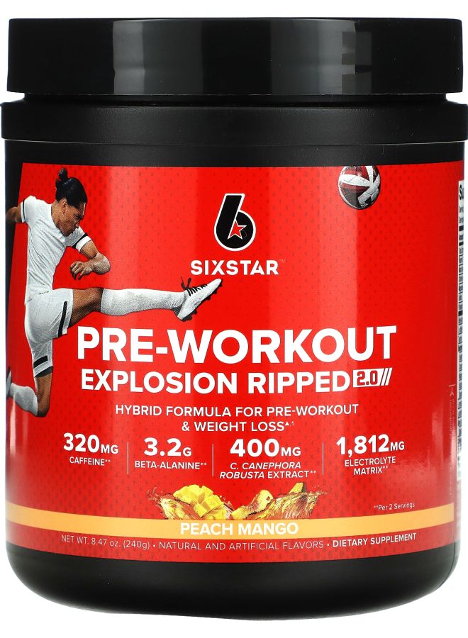 انفجار ما قبل التمرين ريبيد 2.0 بنكهة الخوخ والمانجو 8.47 أونصة (240 جرام)