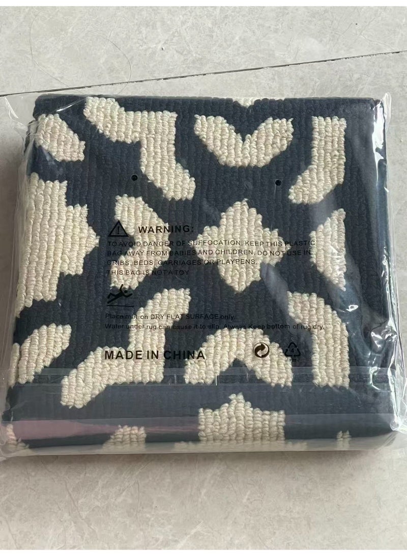 The elegant black and beige geometric pattern entrance carpet is perfect for home entrances. Waterproof and stain resistant fabric, machine washable, easy to care for. The anti slip design keeps the mat in place, making it an ideal choice for high flow areas. Suitable for entrance doors, balconies, bedrooms, bathrooms, and kitchens - Image 4