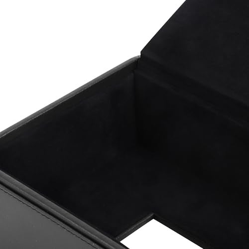 V-CUBE DESIGNS Premium Vegan Leather Tissue Box Holder | Paper Napkin Holder | Sturdy Tissue Case/Cover/Dispenser/Organizer for Home/Bathroom/Office/Table/Desk/Car | Black - Image 5