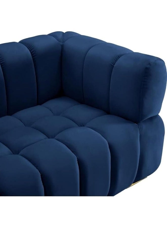 Zayn comforts Elegant Three-Seater Velvet Sofa-Modern Couch for Living Rooms, Guest Spaces & Luxury Hotels 203 x 83 x 76 cm (Blue) - Image 4