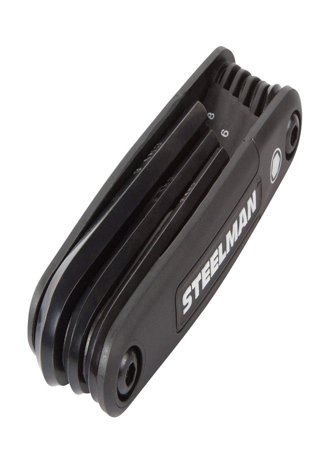 Steelman Portable Folding Hex Key Wrench Metric Multi-Tool, Set Includes 1.5, 2, 2.5, 3, 4, 5, 6, and 8mm Sizes, Chamfered Ends, Steel, Corrosion-Resistant Black Oxide Coating - Image 4