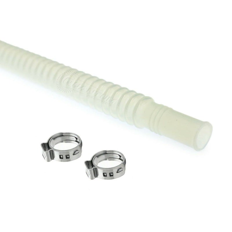 HFP-FH1010-280-PX 10mm x 10mm x 280mm Clear Corrugated Flexible Hose Line & Clamps for Fuel Pump Assembly - E85 Compatible - Image 5