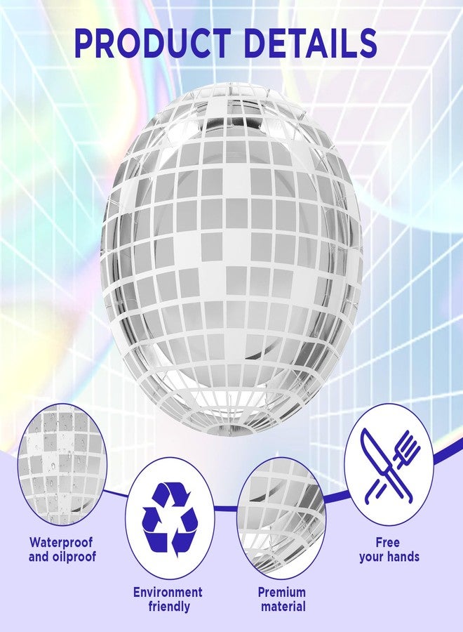 Tobeelec 100 Pcs 9 Inch Disco Plates Silver Paper Plates 70s Party Decorations Disposable Disco Dessert Dinner dish Dancing Queen Cowgirl Party Decorations for New Year's Eve Supplies 2025 - Image 3