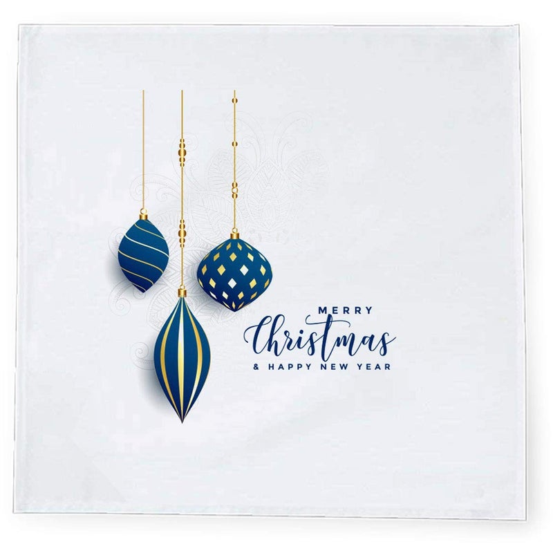 Khakee 6 Pcs Christmas Theme Tafta Silk Table Napkins 10x 10 for Xmas Decoration Christmas OrnamentsChristmas Gift npxmas57P - Image 2