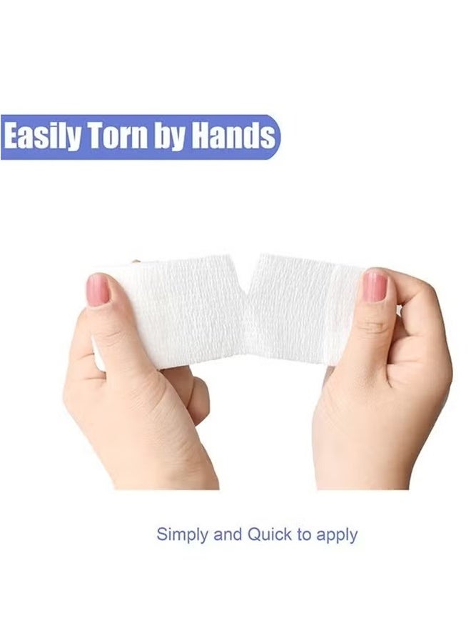 8-Pack Self-Adherent Cohesive Wrap Bandages, Non-Woven Disposable Wound Dressing Elastic Bandage, First Aid Wrist Strap, Fixed Breathable Sports Bandage - White (5CM*4.5M) - Image 3