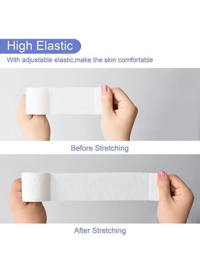 8-Pack Self-Adherent Cohesive Wrap Bandages, Non-Woven Disposable Wound Dressing Elastic Bandage, First Aid Wrist Strap, Fixed Breathable Sports Bandage - White (5CM*4.5M) - Image 5