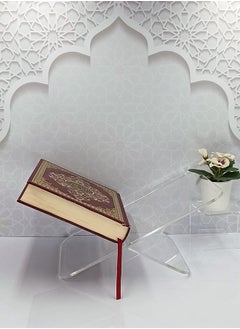 أميازي AMIAZI™ حامل مصحف اكريليك لكتب الطبخ والرحيل للكتاب المفتوح والمغلق  بشكل كلمة X  حامل شفاف صغير انيق لعرض الكتاب المقدس  - Image 3