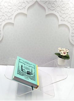 أميازي AMIAZI™ حامل مصحف اكريليك لكتب الطبخ والرحيل للكتاب المفتوح والمغلق  بشكل كلمة X  حامل شفاف صغير انيق لعرض الكتاب المقدس  - Image 4