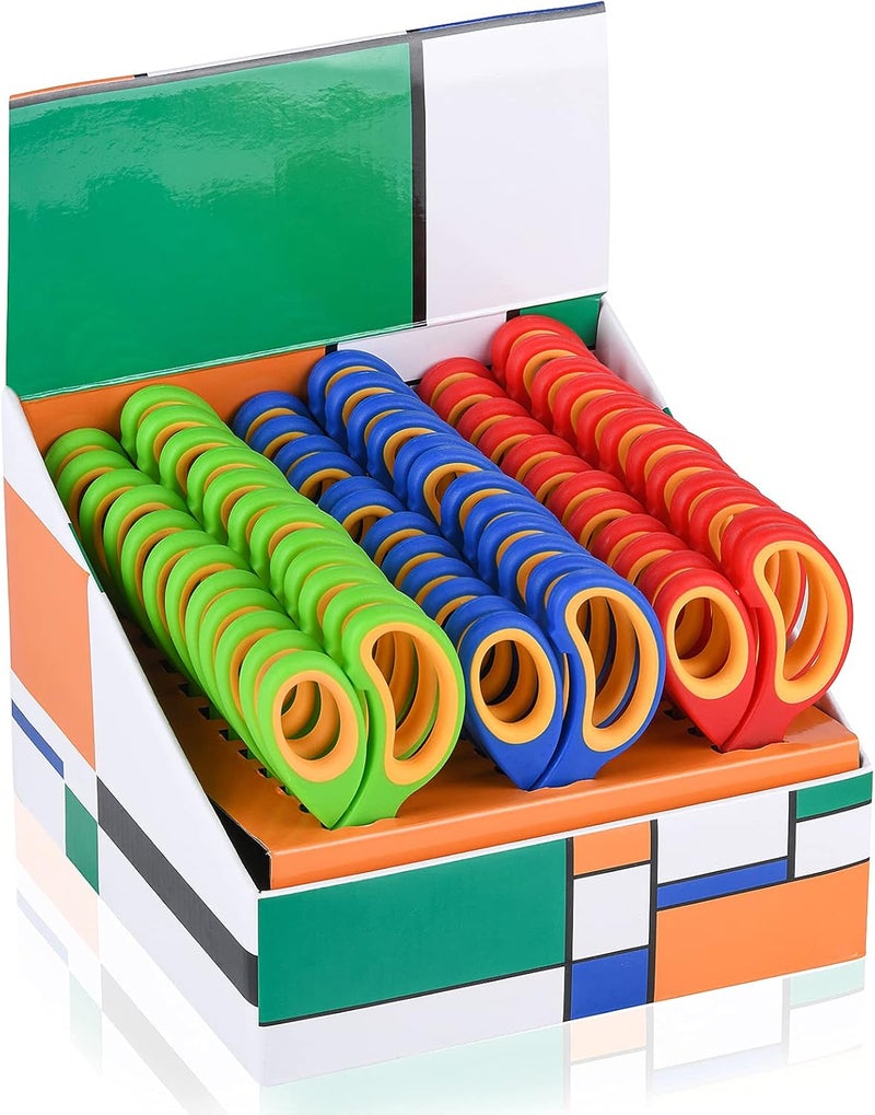 Eleckey Scissors for School Kids Student, Kids Scissors 36 Count Bulk Set Teacher Pack(Rounded-tip, Blunt), 5 Inch - Image 1