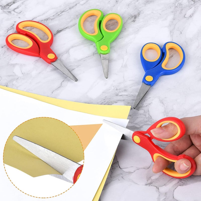 Eleckey Scissors for School Kids Student, Kids Scissors 36 Count Bulk Set Teacher Pack(Rounded-tip, Blunt), 5 Inch - Image 3