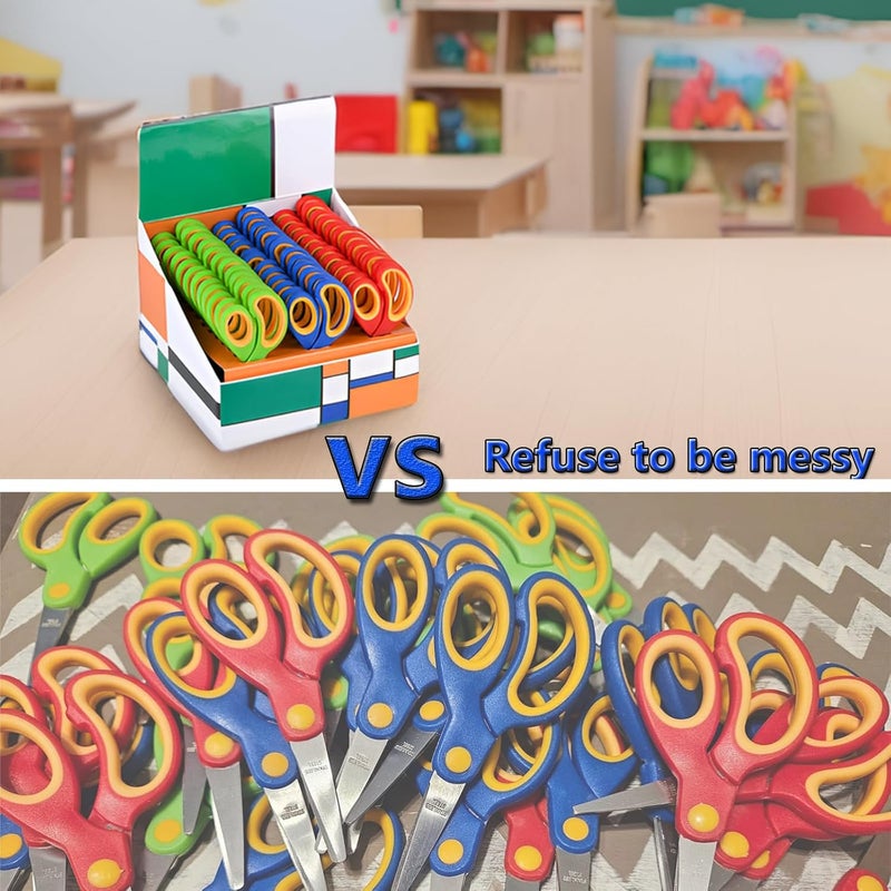 Eleckey Scissors for School Kids Student, Kids Scissors 36 Count Bulk Set Teacher Pack(Rounded-tip, Blunt), 5 Inch - Image 2