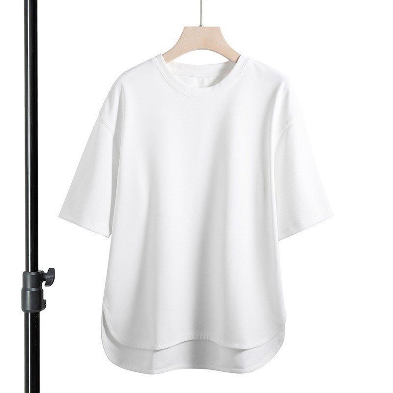 Heavy Short-sleeved T-shirt Men's Casual American Half-sleeved Top Solid Color Round Neck All-match Loose plus size Trendy T Spring and Summer - Image 5