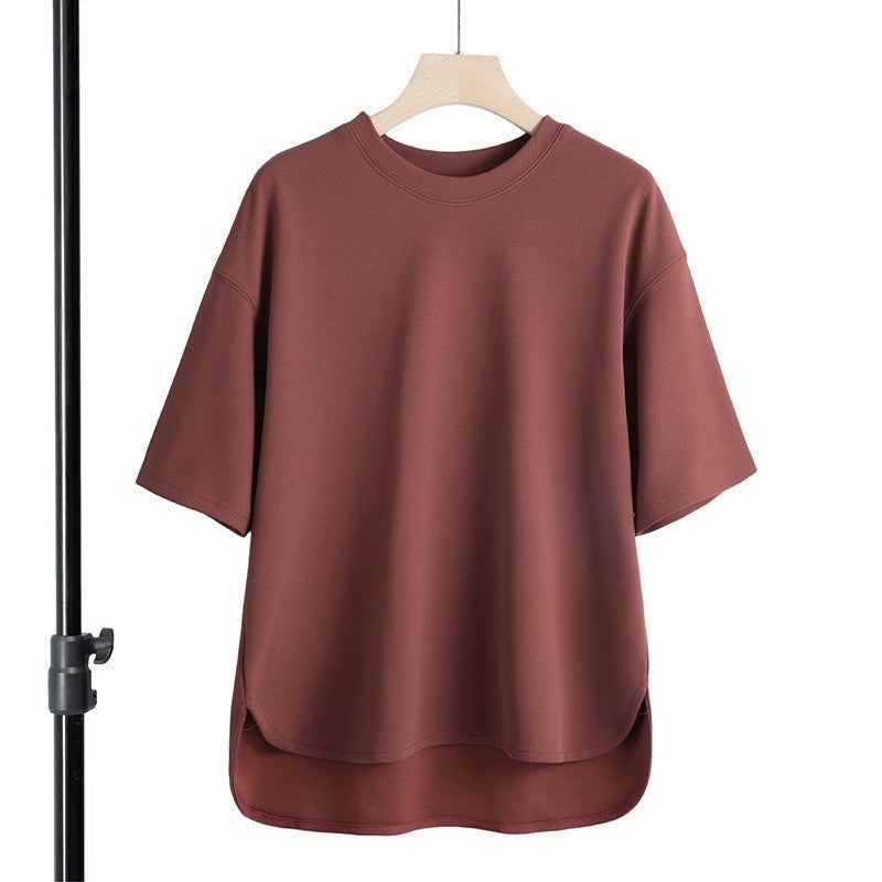 Heavy Short-sleeved T-shirt Men's Casual American Half-sleeved Top Solid Color Round Neck All-match Loose plus size Trendy T Spring and Summer - Image 4