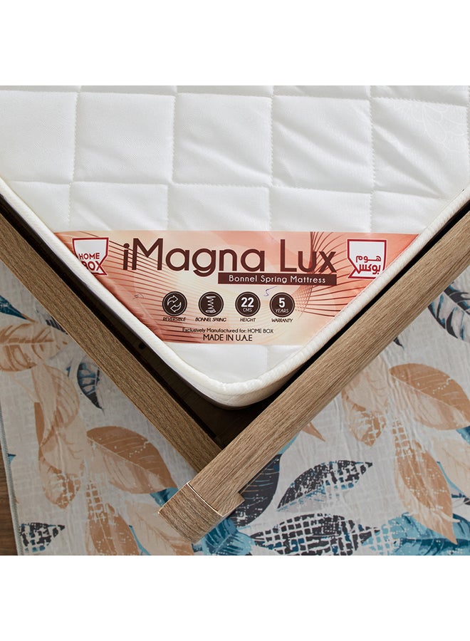 Home Box iMagna Lux Super King Foam and Bonnell Spring Mattress 22x200x200 cm -White - Image 4