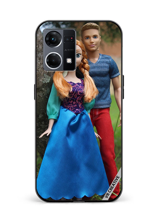 VR CREATIVE Protective Case Cover For Oppo Reno8 4G Barbie With Boy Design Multicolour - Image 1