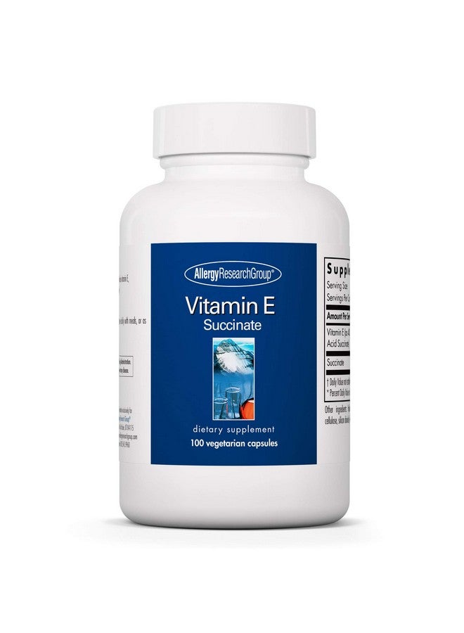 Allergy Research Group Vitamin E Succinate Supplement - for Men & Women, 400 IU D-Alpha-Tocopheryl, Antioxidant, Vegetarian Capsules - 100 Count - Image 1