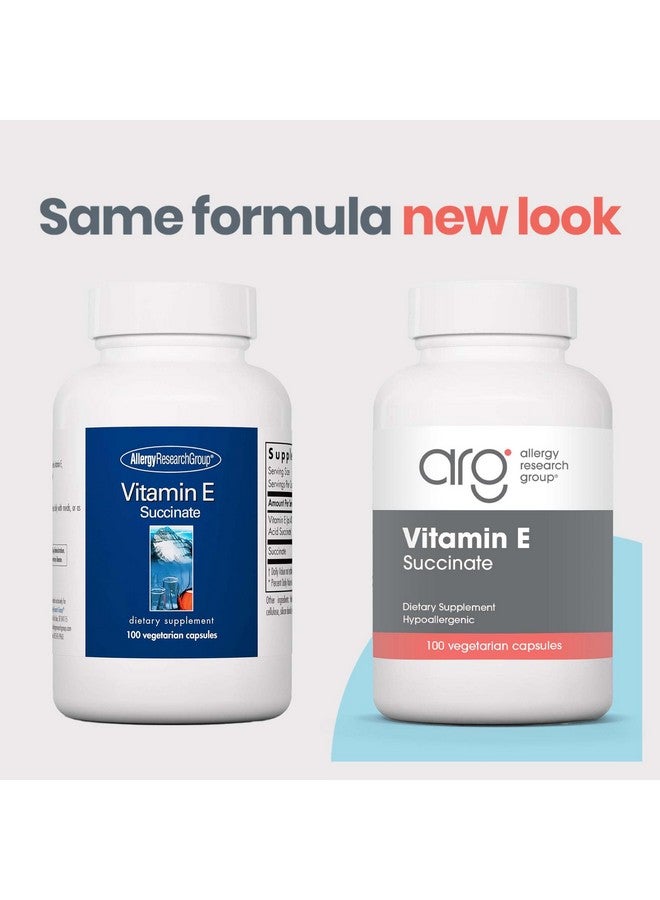 Allergy Research Group Vitamin E Succinate Supplement - for Men & Women, 400 IU D-Alpha-Tocopheryl, Antioxidant, Vegetarian Capsules - 100 Count - Image 2