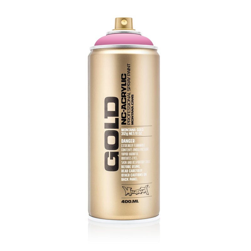 Montana Gold Montana Cans Montana GOLD 400 ml Color, Shock Pink Light Spray Paint,MXG-S4000, 13.5 Fl Oz (Pack of 1) - Image 1