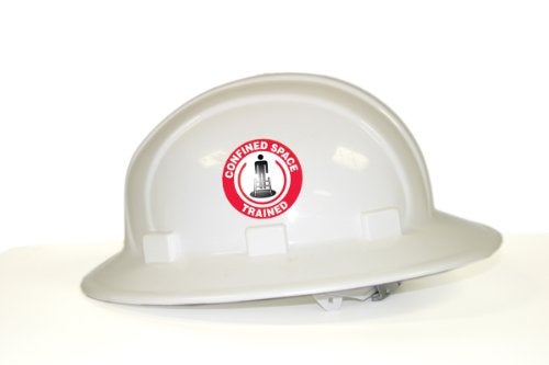 Accuform ملصق خوذة صلبة من أكيوفورم ساينز LHTL114، أسطورة "مدرب مساحة محصورة" مع رسمة، 2-1/4" قطر، أحمر/أسود على أبيض (عبوة من 10) - Image 2